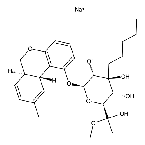 delta(sup 8)-Tetrahydrocannabinol glucuronide sodium salt